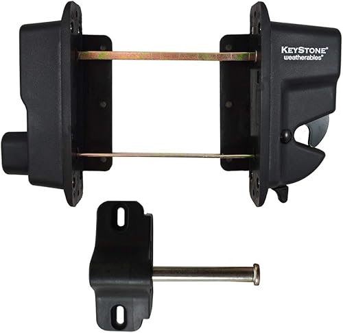 Keystone - Pestillo de polímero de nailon negro con llave 2 caras con llave igual  KLADV-P2-BK-KA