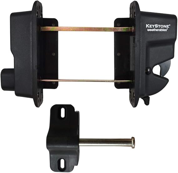 Weatherables Keystone 2Sided KeyLockable Gate Latch Nylon Polymer Heavy Duty