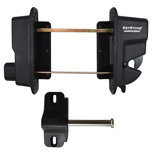 Weatherables Keystone 2-Sided Key-Lockable Gate Latch – Nylon Polymer Heavy Duty Gate Latch with Self-Latching Gate Lock – Made for Easy Installation on Metal, Wood & Vinyl Fences, Keyed Alike