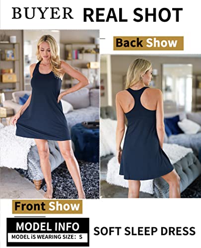 Image of Avidlove Sleepwear for Women Tank Nightgown Chemise Racerback Sleeveless Sleep Dress