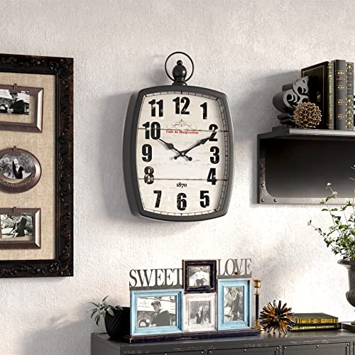 Menterry LARGE RECTANGLE CLOCK BLACK Rectangle Retro Large Wall Clock thumb #6