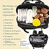 RUVALINO Mochila porta pañales Mochila grande para pañales con bolsa multifuncional para el bebé y cambiador móvil - Portachupetes - para mamá y papá (Negro), Talla única #3