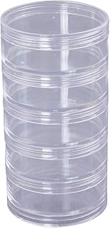 Diamond Storage Box Bead Storage Containers Clear Plastic Cylinder Bead Organizer 5 Layer Stackable Bead Storage Jars for Beading Storage Painting Embroidery Box