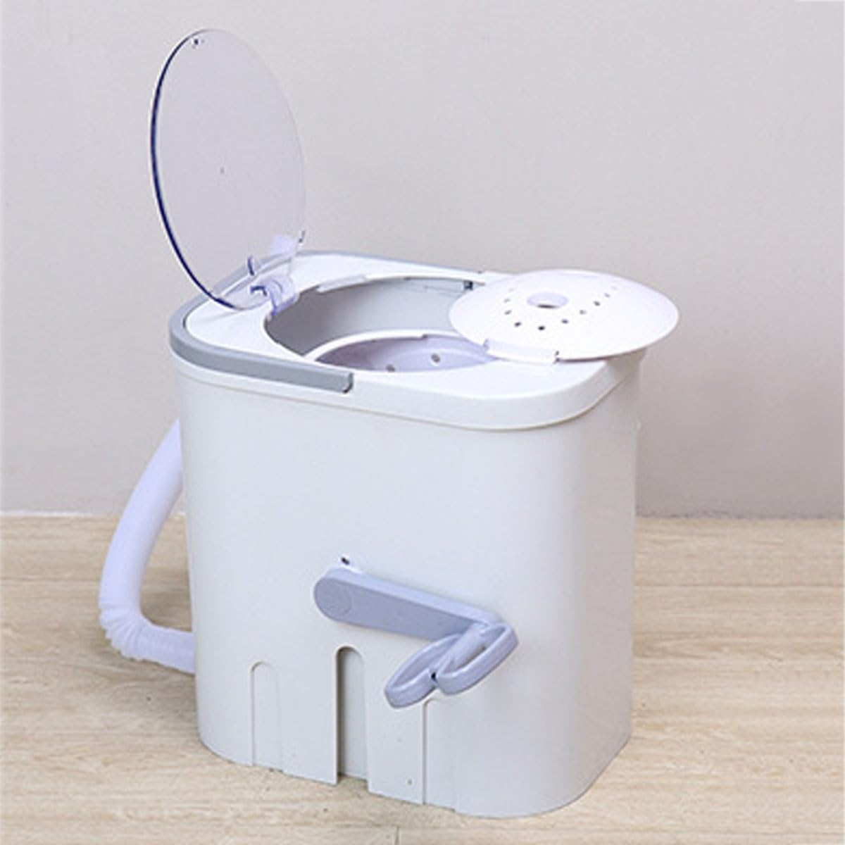 Generic Mini Laundry Washer Manual Hand Clothes Washer With Drain Hose 11x15x15in Single Tub Laundry Washer Portable Washing Machine For Apartment RV Dorm, White, FAXDCNWDW-WHITE-11X15X15IN