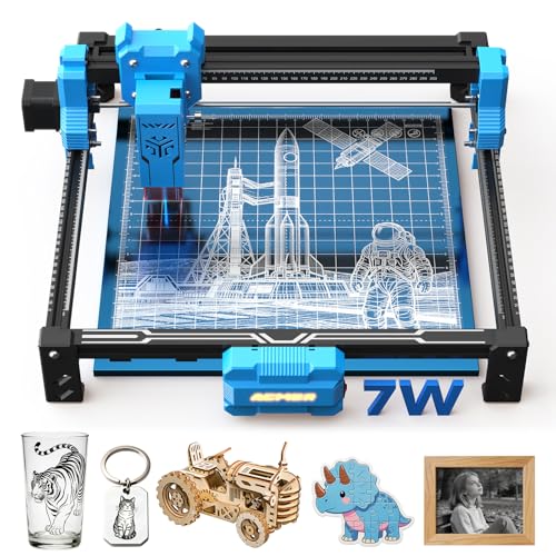 Image of ACMER Laser Engraver Machine, 7000mW Laser Cutter, 0.01mm Precision, 300x300mm Engraving Area, 10000mm /min Speed, for Wood, Metal, Acrylic, Leather, DIY & Education