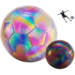 ATHLETET Fútbol reflectante con luz nocturna | Fútbol luminoso | Fútbol reflectante holográfico brillante tamaño 5 | Regalos de fútbol | (La pelota necesita luz directa para reflejar/brillar) 4 ATHLETET Fútbol reflectante con luz nocturna | Fútbol luminoso | Fútbol reflectante holográfico brillante tamaño 5 | Regalos de fútbol | (La pelota necesita luz directa para reflejar/brillar)