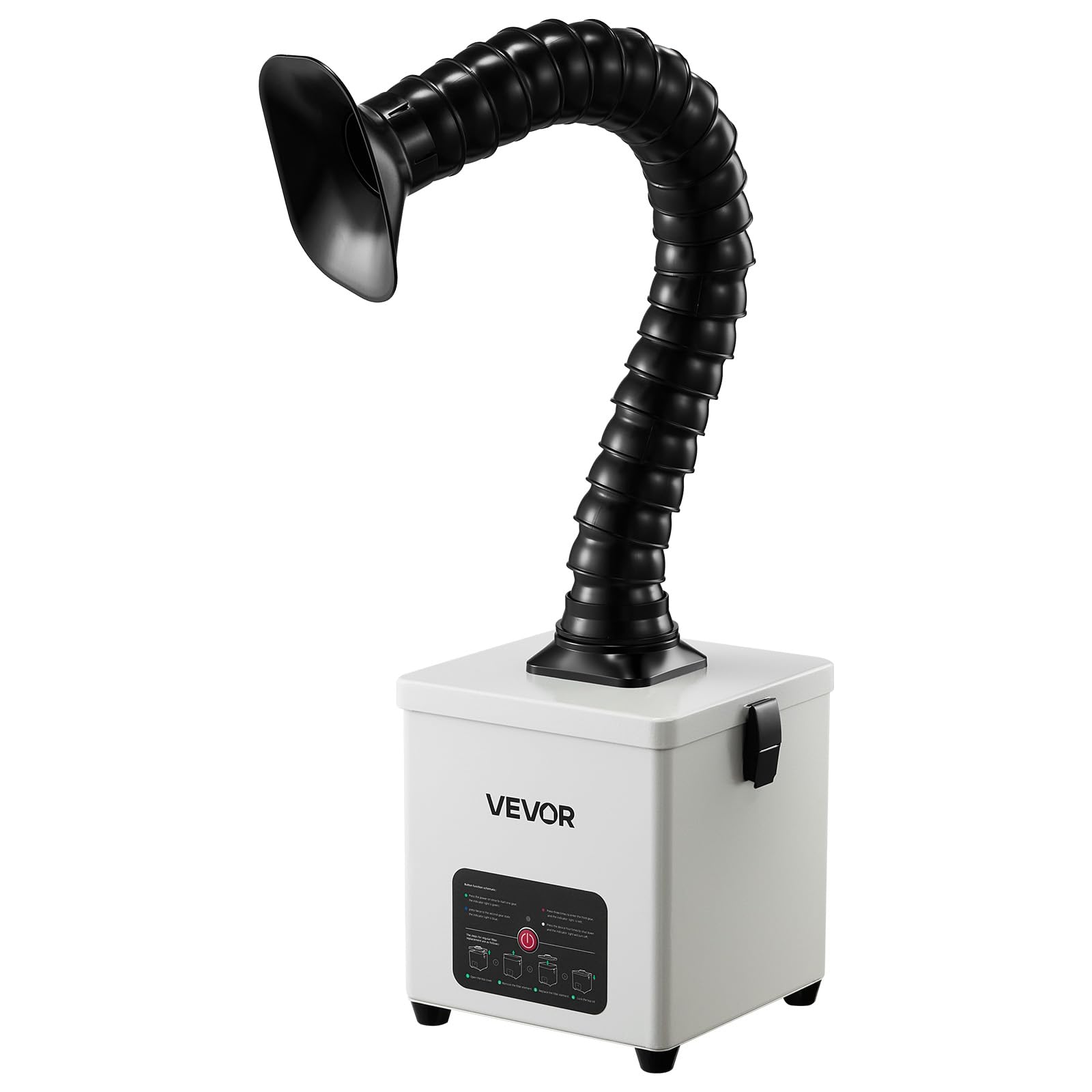 VEVOR Extractor de Humos de Soldadura 43 W, Sistema de Filtración de 3 Etapas, Flujo de Aire de 180 m³/h, Absorbedor de Humos de Soldadura con Motor sin Escobillas, Manguera Flexible de 360°