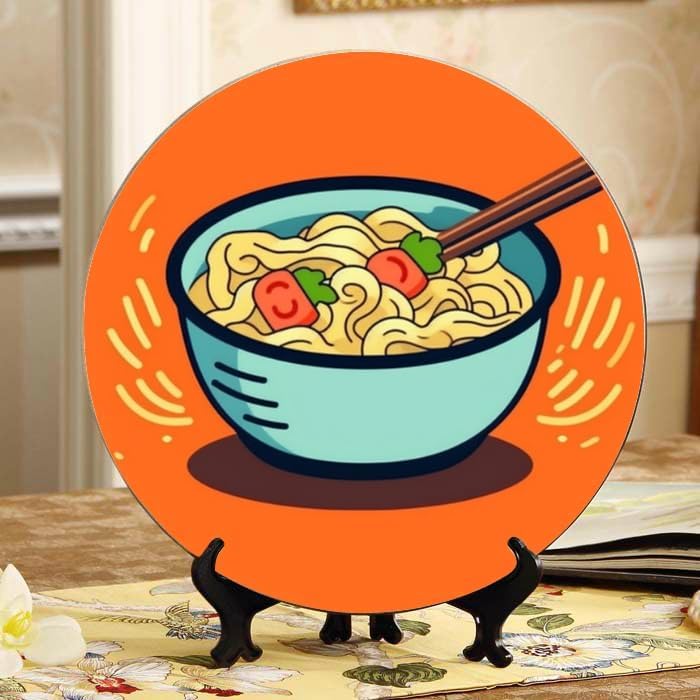 Ramen 10-inch Ceramic Plate for Wall Display or Tabletop, with Stand & Hook DP-276331988