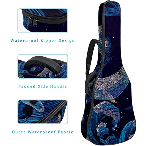 Whales and Lighthouse Boat Housse rembourrée imperméable Oxford pour guitare avec bandoulière réglable - Les Beatles, Paul McCartney, John Lennon, RIngo Starr, George Harrison Whales and Lighthouse Boat Housse rembourrée imperméable Oxford pour guitare avec bandoulière réglable – Image 5