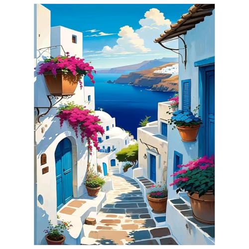 Paysage Peinture Numero Adulte, Paysage Coloriage Par Numero Adulte, Toile Peinture Pour la Décoration de la Maison 30x40cm Emballage en rouleau
