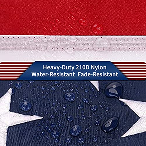 Amosso 4X6 Ft 210D Nylon American Flag Outdoor, 100% Made In The Usa, Deluxe Embroidered Stars, Heavy Duty Us Flags For Outside, Luxury Brass Grommets, Sewn Stripes, Brightly Color #TOP3