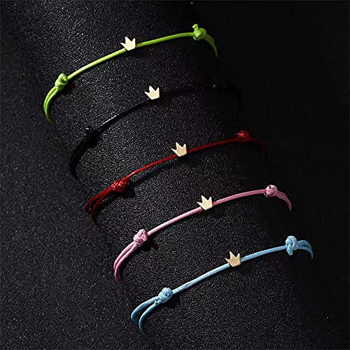 Image of Friendship Charm Adjustable Bracelets with Message Card (Set of 5); Perfect Jewelry Gift for Friends & Family