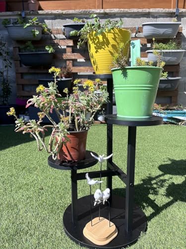 FRONDENT Pflanzenständer, 3 Etagen Blumenständer Innen, Blumenhocker Ecke, Blumentopfständer Metall… – Ansicht 2