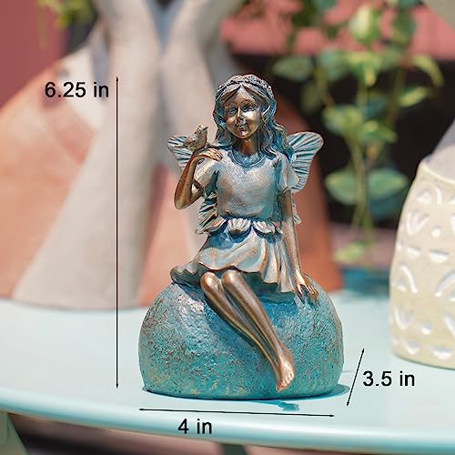 Lc Lcdecohome Fairy Garden Sculptures Statues Yard Art - Fairy Decor Garden Statues Outdoor Fairies Bird Rested On Fairy's Hand Garden Fairy Decor Outside Lawn Yard Decoration 4 * 3.5 * 6.25 Inch #TOP2
