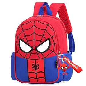 Kids 3d Comic Backpack Toddler School Spider Backpack 14 Inch Preschool Lightweight Cartoon Backpack For Boys