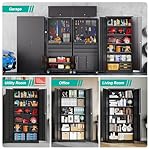 SISESOL Metal Storage Cabinet with 2 Doors and 6 Shelves,71" Lockable Garage Storage Cabinet,Black Metal Cabinets with Lock,Locking Steel Cabinets for Home,Office,Garage,Shop,School - Image 5