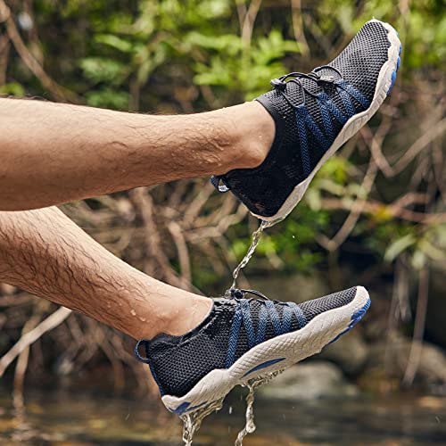 Aleader Xbarefoot Mens Water Hiking Shoes Slip On Quick Drying Barefoot Shoes For River, Beach, Aqua Black Blue Size 11 Us #TOP2