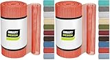 Smart Design Classic Grip Shelf Liner - 12 Inch x 10 Feet - Non Adhesive - Coral Orange (Pack of 2)