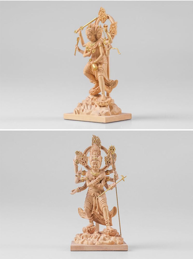 Amazon｜木彫りの仏像【軍荼利明王（ぐんだりみょうおう）】 五大明王