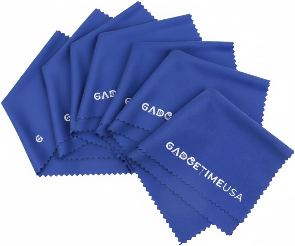 Gadgetime USA Crystal Clear Reusable Microfiber Cloth – Ultra-Soft, Washable & Durable Blue Wipes for Glasses, Screens, Phones, Mirrors, Lenses & Jewelry
