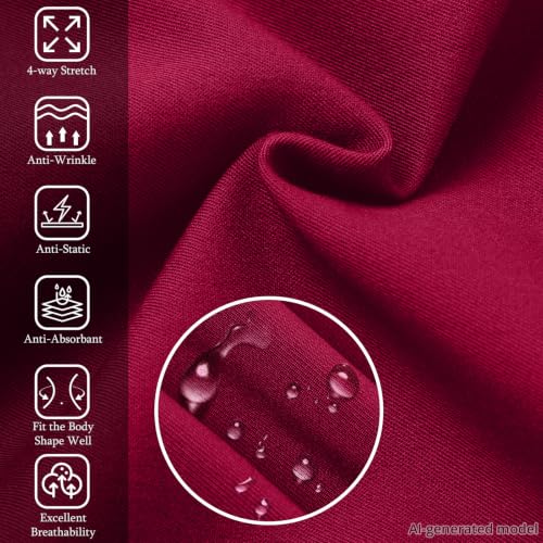Image of Women's 7-Pocket Scrub Pants - Straight Leg, Mid-Rise, Drawstring | Soft stretch knit Mid-rise drawstring Side slits Wrinkle-resistant Machine washable For nurses /doctors /vets