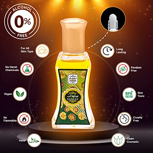 Naseem Sadaat Perfume Oil Rollerball Alcohol Free With Composition Of Fruity Rose Vanilla Musk Long Lasting Arabian Fragrance Oil For Men & Women 0.81 Fl Oz #TOP3