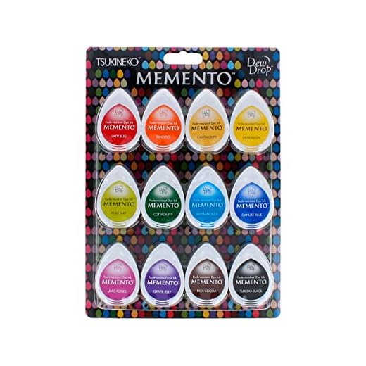 Tsukineko MD-012-100 12-Piece Assortment Memento Dew Drops Fade-Resistant, Gum Drops