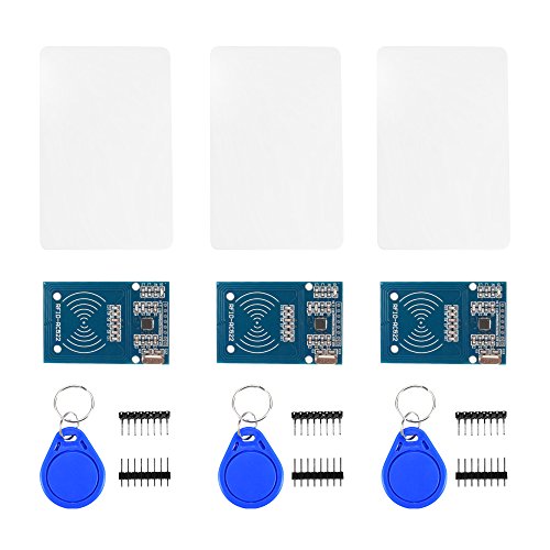 3Pcs MFRCC 522 RFID IC Card Radiofrequency Inductive Sensor Reader S50 Card Module Keyring for Arduino