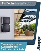Kopp NAUTIC 2-fach Schutzkontakt-Steckdose mit Klappdeckel in Anthrazit - Sichere Aufputz-Steckdose mit erhöhtem Berührungsschutz - Waagrechter IP44 Feuchtraumsteckdosen-Aufputz 16A / 250V~ – Ansicht 5