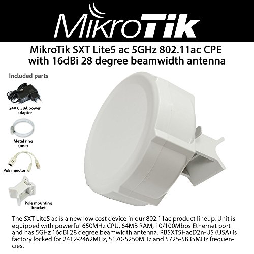 Mikrotik SXT Lite5 AC integrated CPE/Backbone (RBSXT5HacD2n-US)
