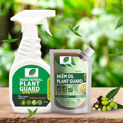Image of B Natural Organic Cold Pressed,Pure Neem Oil For Spray On Plants & Garden (1, Neem Oil + Spray bottle)