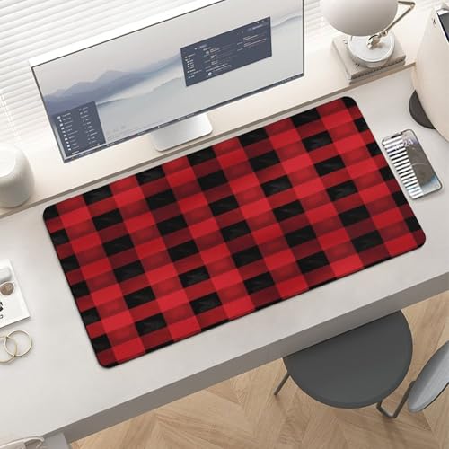 Mouse pad de escritorio grande con patrón burdeos y negro 60x30 cm miniatura 6