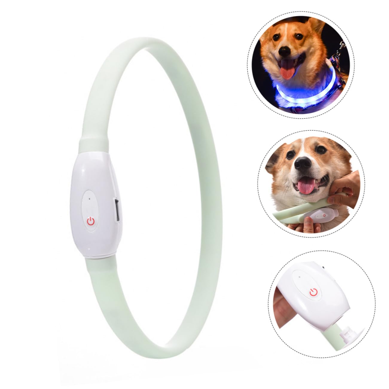 Toddmomy 3juegos Collar Led USB Recargable para Collar Luminoso y para Seguridad Nocturna