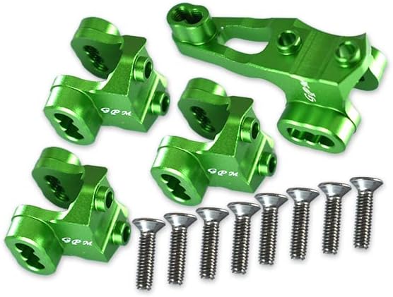 GPM For Traxxas TRX-4 Trail Defender Crawler Upgrade Parts Aluminum Front/Rear Axle Mount Set For Suspension Links - 4Pc Set Green