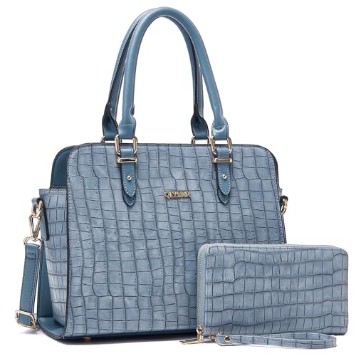 Image of Qiyuer Satchel Purses For Women Handbag And Wallet Set Tote Bag | Premium Vegan Leather,Matching Wallet,RFID Blocking,Work,Casual