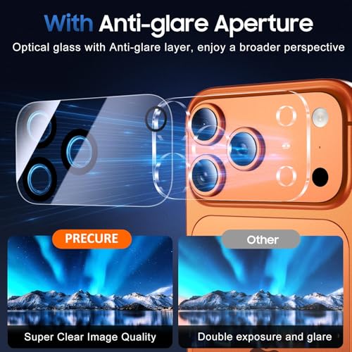 Image of PreCure (3 Pack) Camera Lens Protector Compatible with iPhone 17 Pro - [Drop Protection] 9H Tempered Glass Camera Cover Screen | Ultra-Clear, Scratch Resistant | [Not for 17 Pro Max]