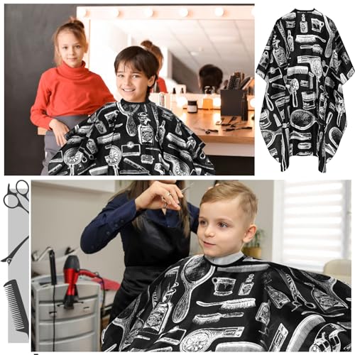 image for FEBSNOW Professional Hair Cutting Cape, 2 Pcs Hairdressing Barber Salo