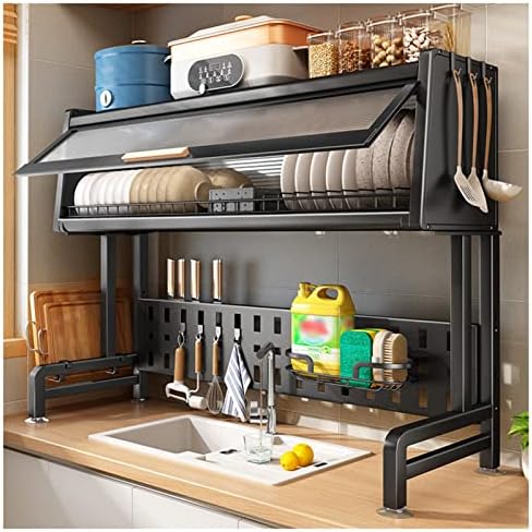 Dish Rack Over The Sink Dish Drying Rack Adjustable, 2 Tier Stainless Steel Dish Rack Drainer, Large Dish Rack Over Sink, For Kitchen Counter Organiz