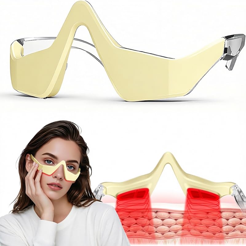 Gafas de Terapia de Luz Roja para Ojos, Masajeador Ocular con 3 Niveles de Microcorriente EMS, Para Disminuir las Líneas de Expresión y Ojeras, Aliviar la Fatiga Ocular