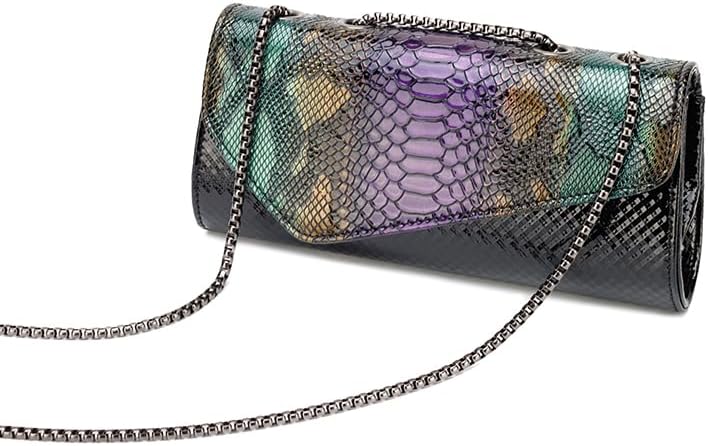 Women's Fashion Trends Python Scale Printed Shoulder Bag One-Shoulder Mobile Wallet Card Wallet-Porcelaine Print - Image 5