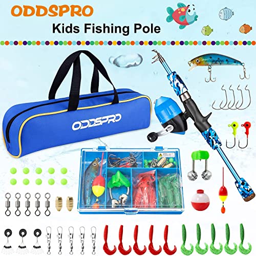 image for ODDSPRO Kids Fishing Pole - Kids Fishing Starter Kit - with Tackle Box