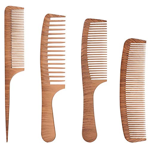 JPNK 4PCS Anti-Static Detangling Fine & Wide Tooth Shower Comb Set