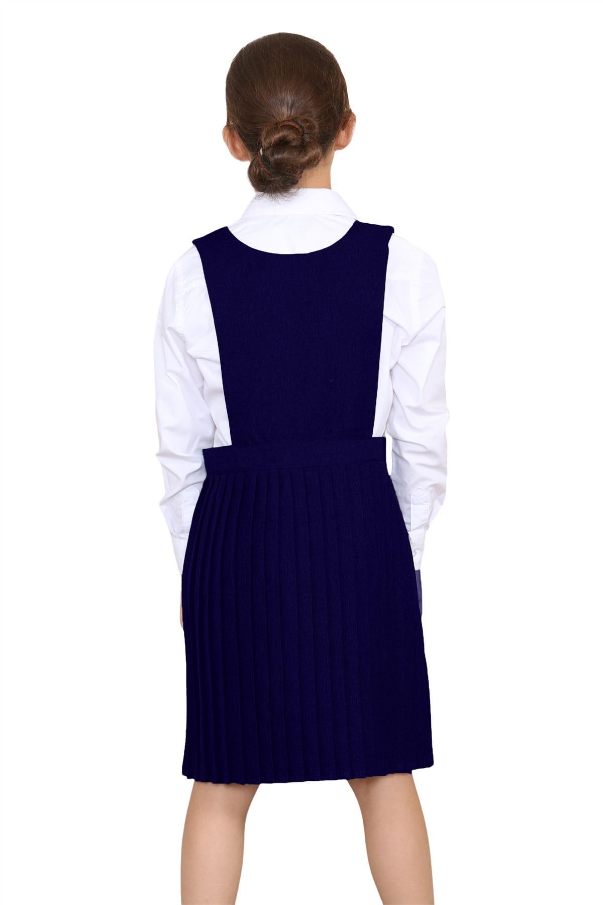Vestido de uniforme escolar sin mangas plisado para niñas