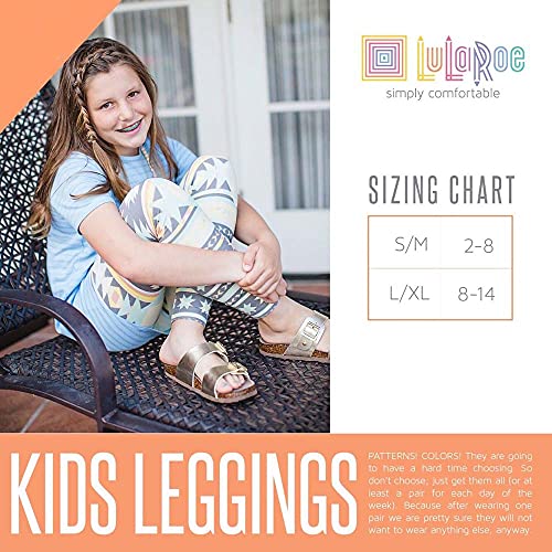 Lularoe Kids Sm-Med S/M Sports Baseballs Gloves Bats Little League Navy White Brown Buttery Soft Leggings fits Sizes 2-6 1307-152