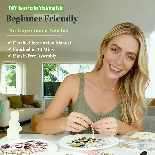 Image of Kupor DIY Keychain Making Kit - Assorted Gold Enamel Charms, Storage Box, Instruction, 30-Min Quick Make, Bag Charms & Keychain Charms, Eco-Friendly, Craft Lovers, Ideal Gift for Any Festival