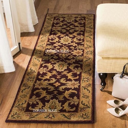 Image of 8x10 Ft Large Wool Rug - Handcrafted Traditional Tufted Carpet for Modern Living Spaces