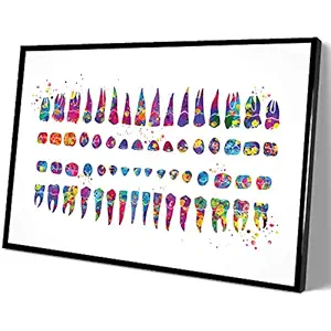 Counselor Office Decor,Orthodontic Chart Watercolor Print Tooth Chart Anatomical Dental Art Clinic Decor Art for Office Living Room Bedroom Gym Black and White Office Wall Decor?12