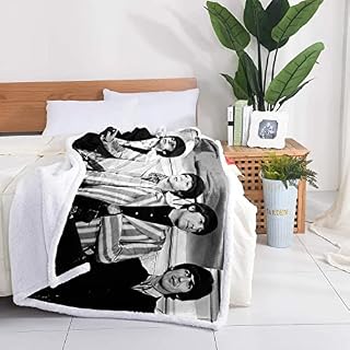 Couverture Sieste Groupe Rock Britannique Impression Sherpa Fleece Quilt Throw Blanket The Beatles Room Decor Fuzzy Blanket Ringo Starr Fuzzy Blanket for Sofa Bed Couch All Seasons 80x120cm – Image 3