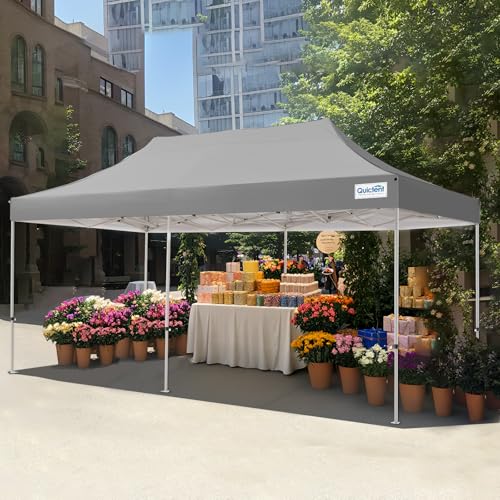 Quictent 10x20 Heavy Duty Pop up Canopy Tent, Commercial Grade Instant Shelter with Wheeled Bag for...