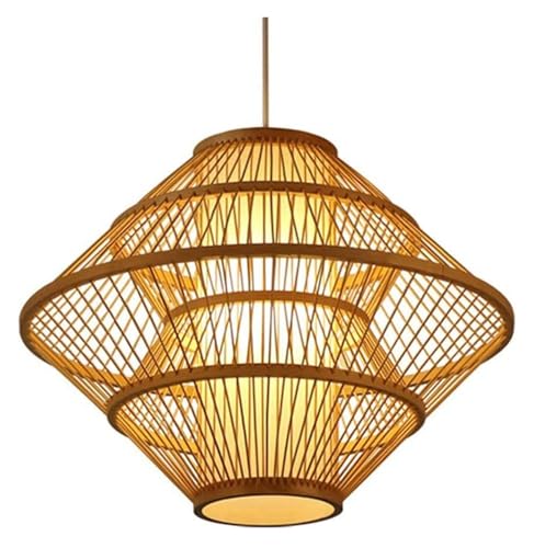 Lustre lanterne rotin rétro japonais tissage wicke lampe éclair plafond
